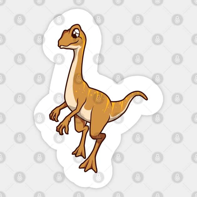 Kawaii Gallimimus Sticker by Modern Medieval Design